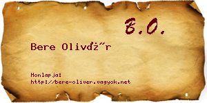 Bere Olivér névjegykártya